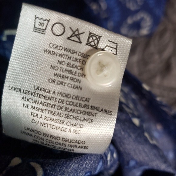 Slate & Stone Bates Mens XL Floral Indigo TyeDye Short Sleeve Button Up - Picture 9 of 9